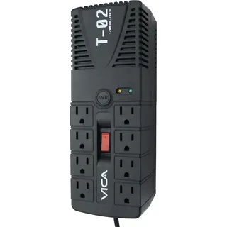 Regulador Vica T-02 1200va 700w 8 Contactos Color Negro