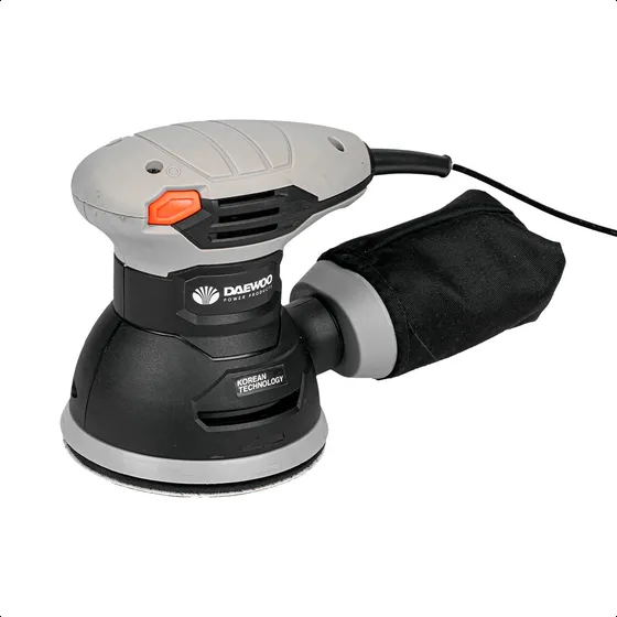 Lijadora Rotorbital Daewoo 300w 125mm + Accesorios 5 Lijas Gris 127v 60hz