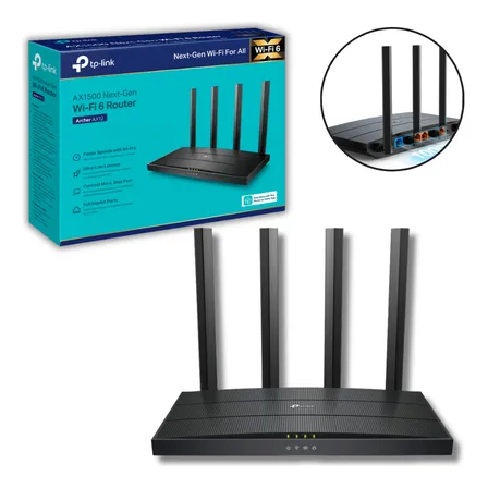 Roteador Tp-link Ax12 Wifi 6 Archer Ax1500 Dual Band Gigabit Preto