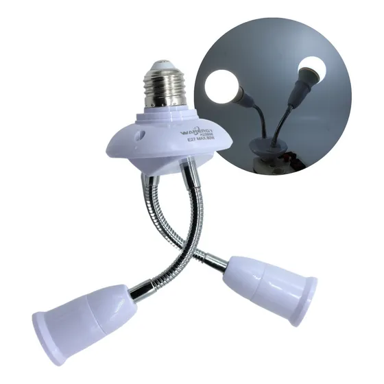 Soquet Doble Dirigible De 1 A 2 Focos E27 Color Blanco