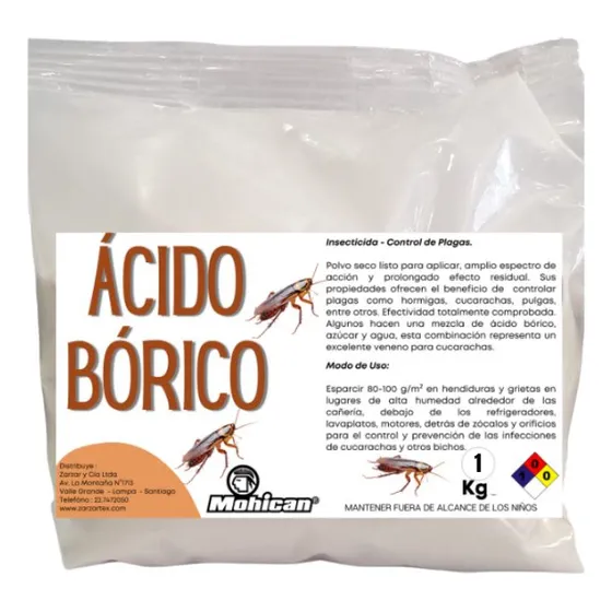 Acido Bórico ( Mata Cucarachas) Mohican Bolsa 1 Kg