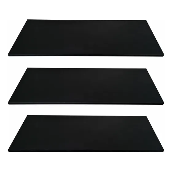 Kit 3 Prateleiras Nicho Mdf 100x15 Preto 15mm 1 Metro X 15cm