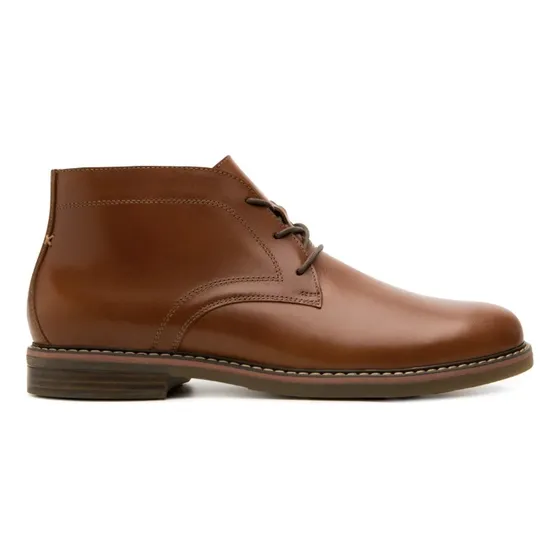 Botín Piel Con Agujetas Flexi  Hombre Con Detalle 404606tan