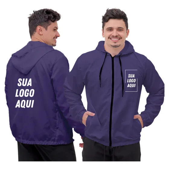 Jaqueta Corta Vento Estampa Personalizada Empresa Evento