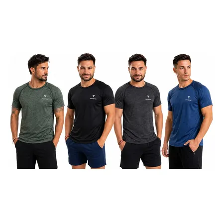 Pack X 4 Remera Deportiva Hombre Entrenamiento Gym Running