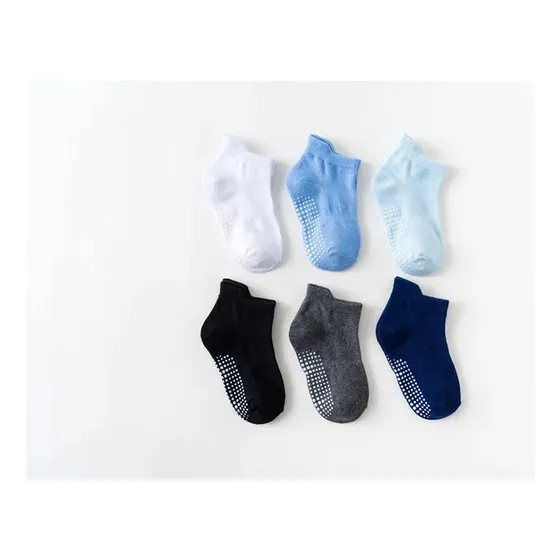 Medias Antideslizantes Bebes Niños Calcetin Algodon 6 Pares
