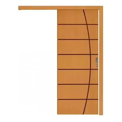 Porta De Correr Frisada C/ Trilho E Fechadura *promoção*