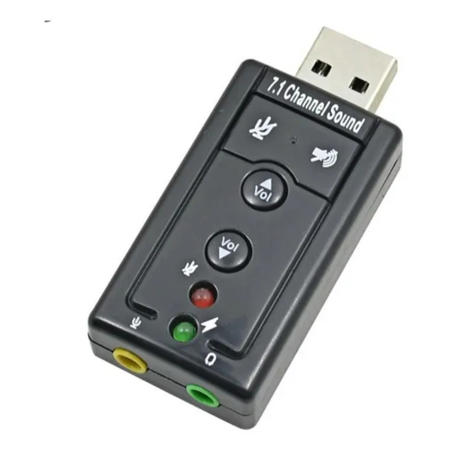 Tarjeta De Sonido Usb 7.1 Con 2 Salidas/entradas Usb 2.0 3.0