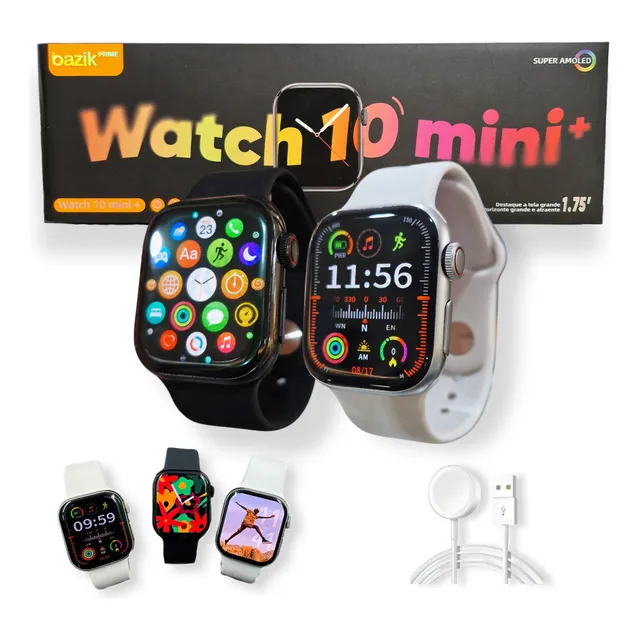 Smartwatch 10 Mini++ Super Amoled 1,75'' 41mm A Prova D'água