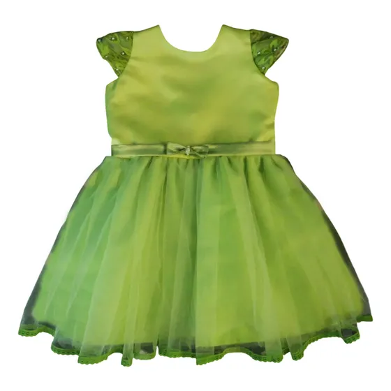 Vestidos Elegantes Niñas Color Verde Lima