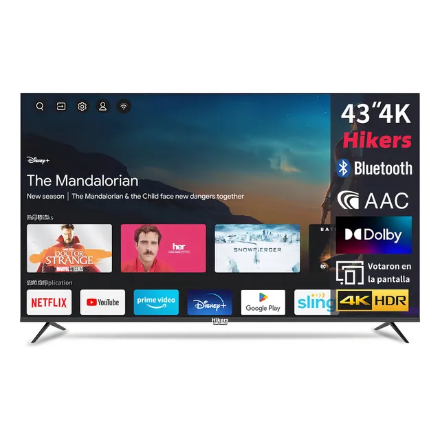Pantalla Smart Tv Hikers 43 Pulgadas 4k Uhd Dolby/aac Voz