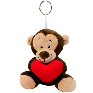 Chaveiro De Pelúcia Antialérgico 16cm Safari Com Coração Chaveiro De Pelúcia Antialérgico 16cm Safari Com Coração