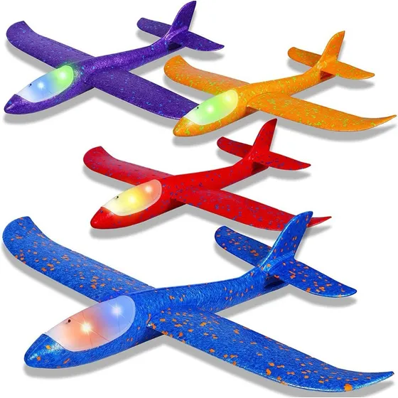 Avion Planeador Con Luz Led  Gigante 48cm