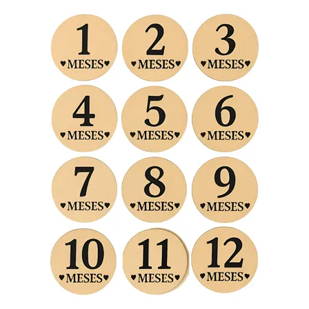 Tarjetas De Madera Para Cumple Mes Bebé 1 A 12 Meses