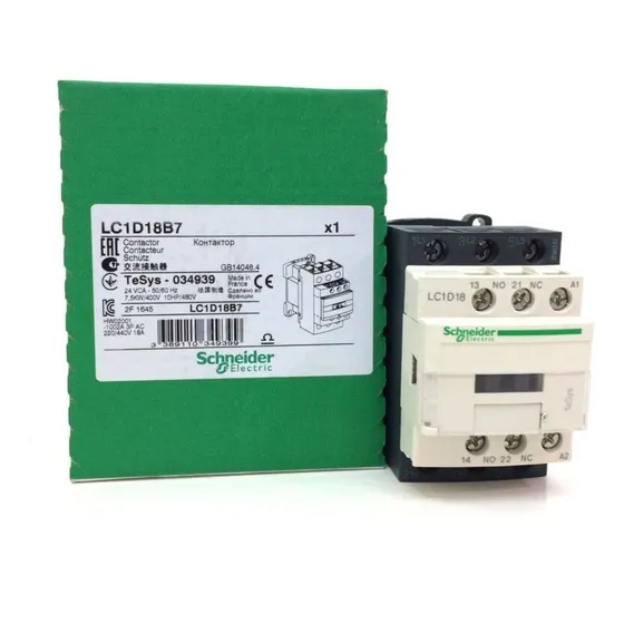 Contactor 18amp 24vac Lc1d18b7 Schneider Electric