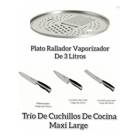 Bandeja Rallador Vaporizador Rena Ware + Cuchillos Renaware