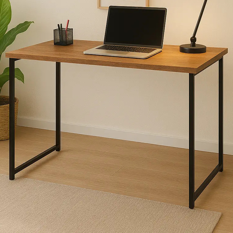 Escrivaninha Industrial 90cm Mesa Estudo Aparador Aço Mdf Escrivaninha Industrial 90cm Mesa Estudo Aparador Aço Mdf