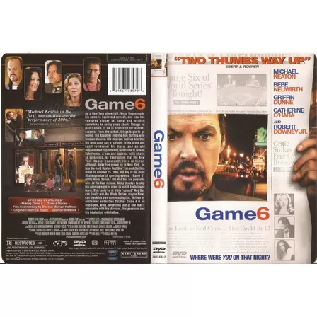 Game 6 Dvd Michael Keaton Robert Downey Jr. Griffin Dunne