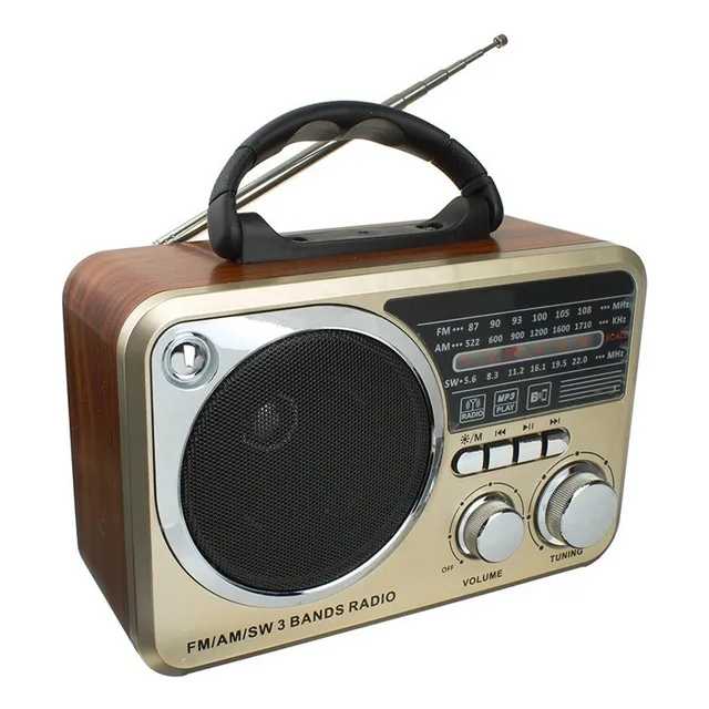 Radio Portátil Vintage Recargable Bluetooth Usb Sd Multiband