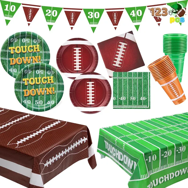 Kit De Fútbol Para 24 Invitados, Platos, Servilletas Y Bande