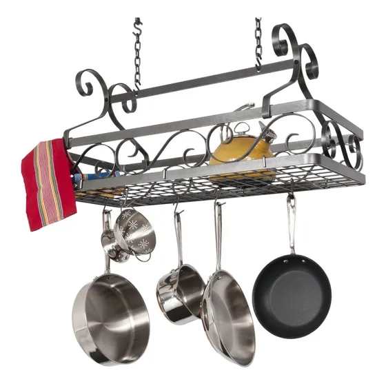 Clifford Colgar Cesta Pot Rack Normal Hammered Steel