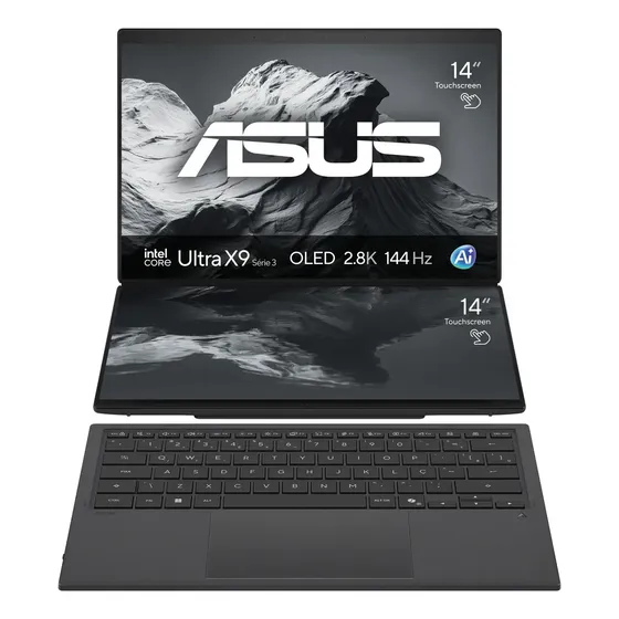 Notebook ASUS Zenbook DUO SN608W Core Ultra X9 32GB RAM 1TB SSD Windows 11 Home 14" Duas Telas OLED 2.8K
