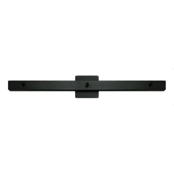 Regleta Riel Metalica Para 2 Luces Colgante Negro 58cm