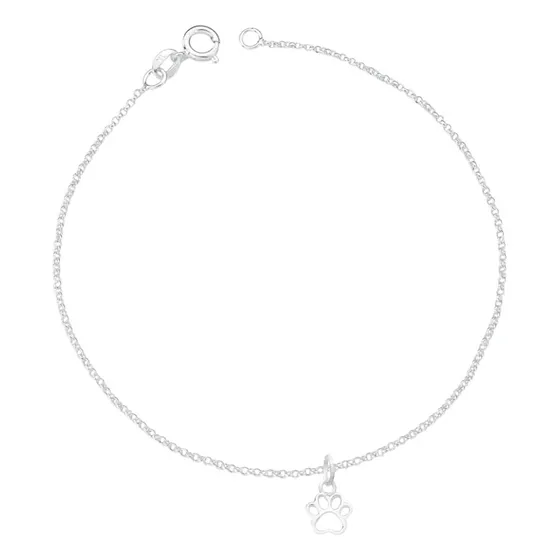 Pulseira Pata De Prata 925 Comprimento 18 Cm Diâmetro 18 Cm