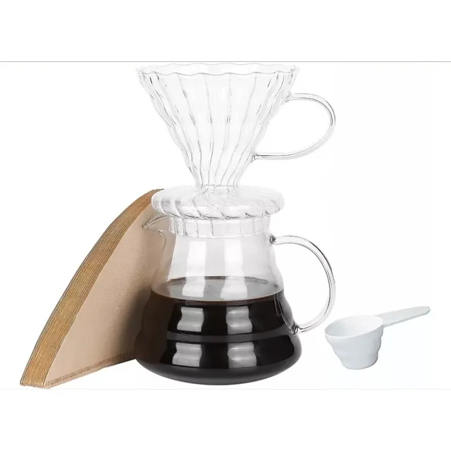 Combo Kit Dripper Método V60 Filtros Jarra Cafetera Goteo