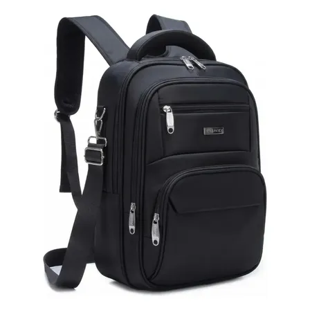 Mochila Notebook Masculina Reforçada Impermeável Executiva Com Alça De Ombro Removível Preta Bagear