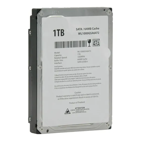 Disco Duro 1tb Sata 3.5 Para Pc 7200rpm Cero 0 Horas Nuevo