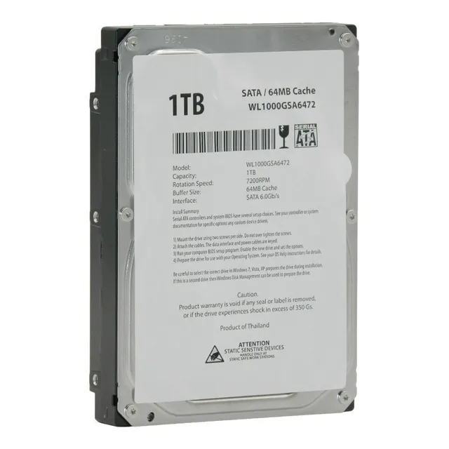 Disco Duro 1tb Sata 3.5 Para Pc 7200rpm Cero 0 Horas Nuevo