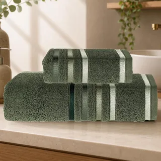 Karsten Kit Toalha De Banhão Lumina Fio Penteado 2 Peças Karsten Bosque Verde - L