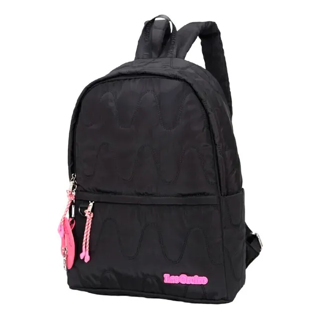 Mochila mujer para notebook Las Oreiro escolar color negro 22100 diseño de la tela liso