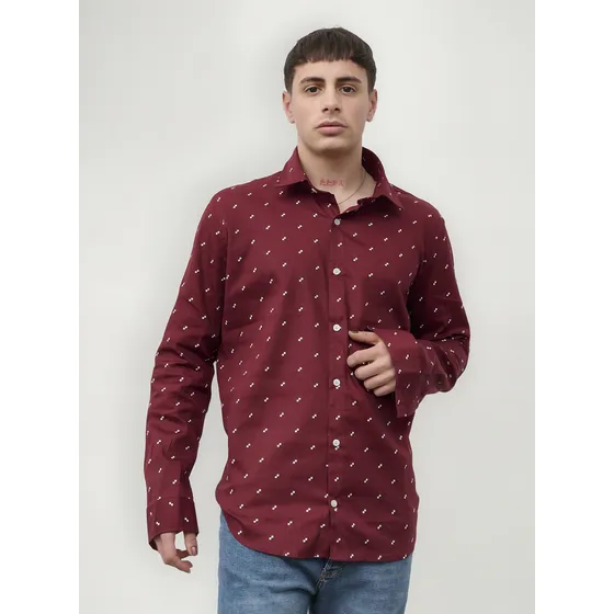Camisa Estampada Poplin Elastizado Baron Blonde