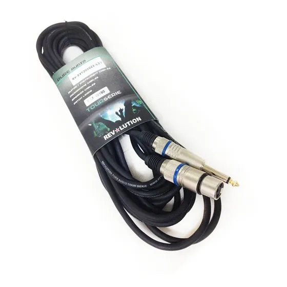 Cable Micrófono Dj Audio 1/4 Mono A Xlr Canon Hembra 15mt