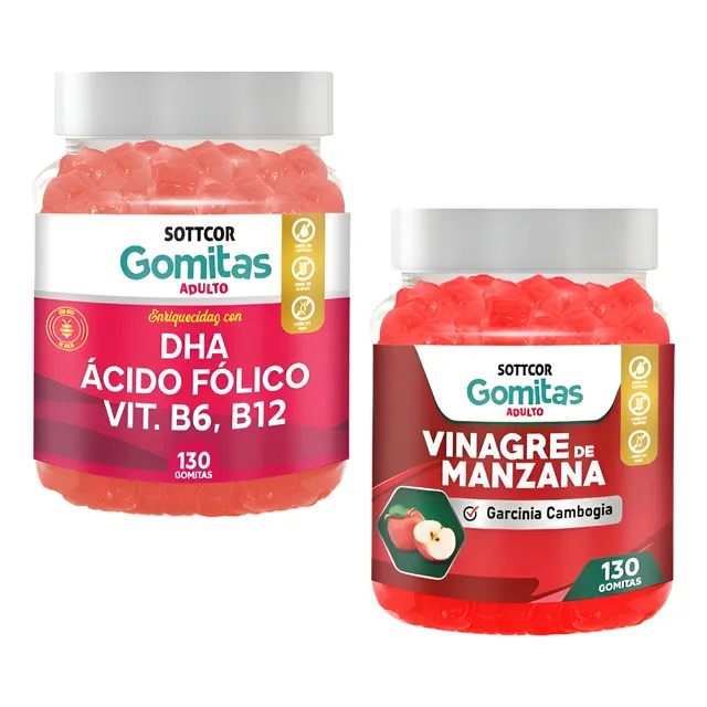 Gomitas De Vinagre De Manzana + Dha Acido Folico Sottcor X2