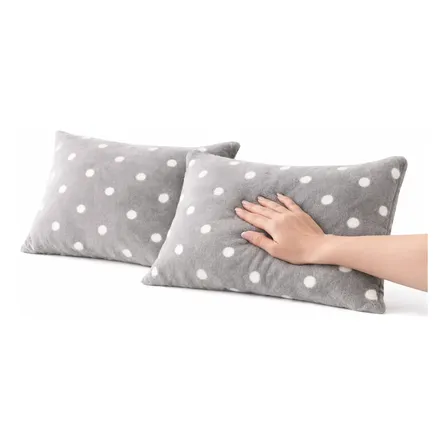 2 Fronha Avulsa Flannel 100% Poliéster 70cm X 50cm Petit Poá