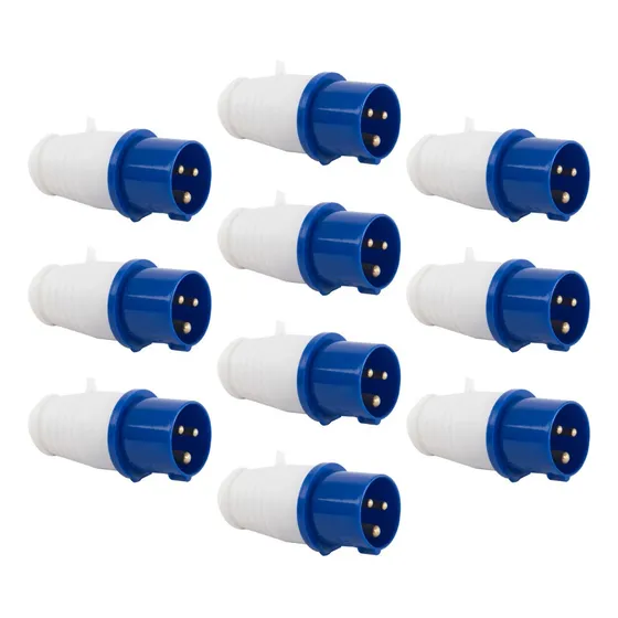 Pack 10 Enchufe Ind. Macho Volante 16a 220v 2p+t Stanford