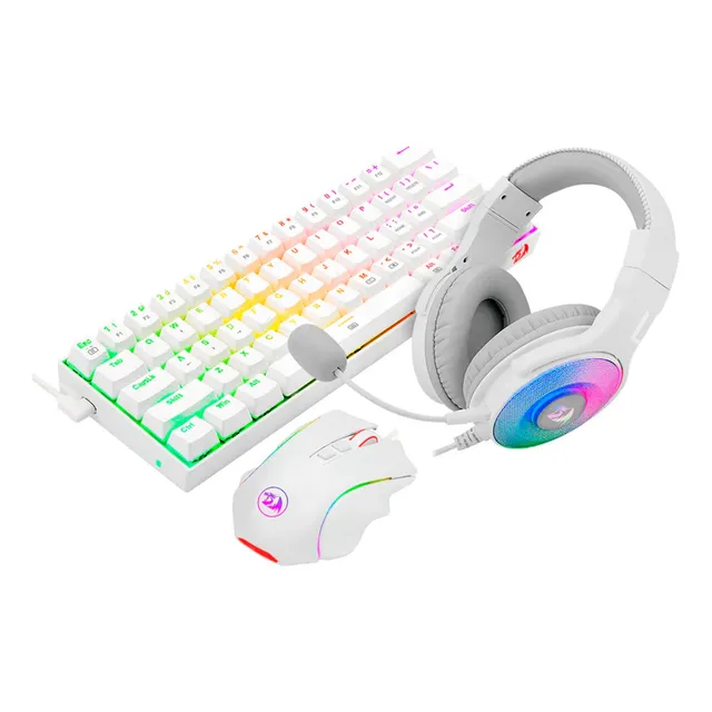 Combo Gamer Redragon 3 En 1 S129w Teclado Mouse Auriculares