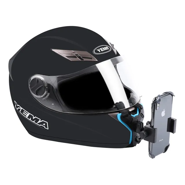 Soporte para casco de moto Galaxy Gopro Ios para teléfono celular, mentón, color negro
