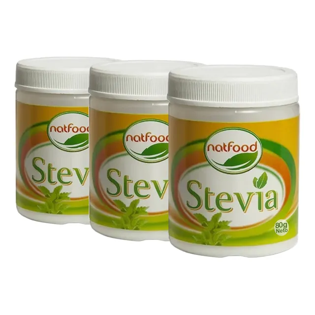 Pack 3 Stevia En Polvo Natfood 80 Grs