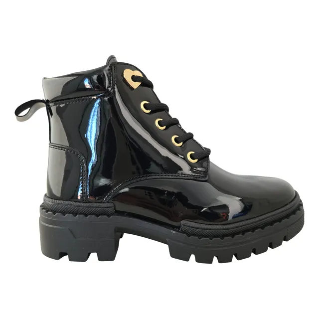 Botin Botas Niña Vestir O Casual Chabelo C876-a Charol Negro