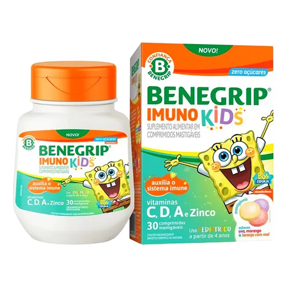Vitaminas Kids A, C, D Y Zinc 30 Comp Masticables Sin Azucar