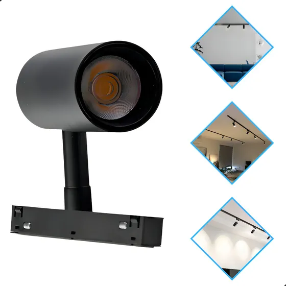 Spot Direcionável Led 10w 48v P/ Trilho Magnético Sala Cor Preto 3000k Branco Neutro