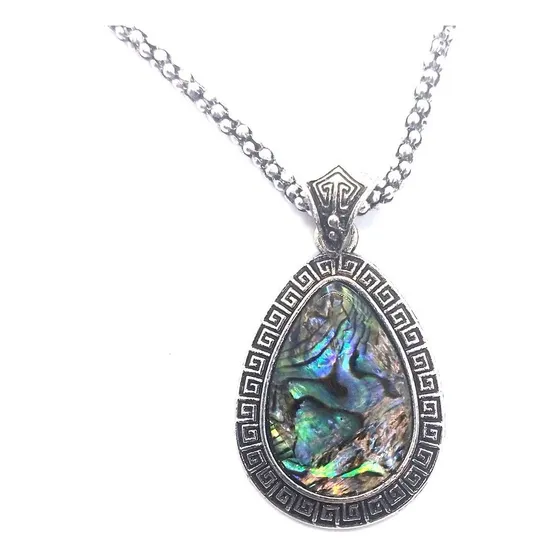 Colar Gargantilha De Gota De Concha Abalone Natural Folheado
