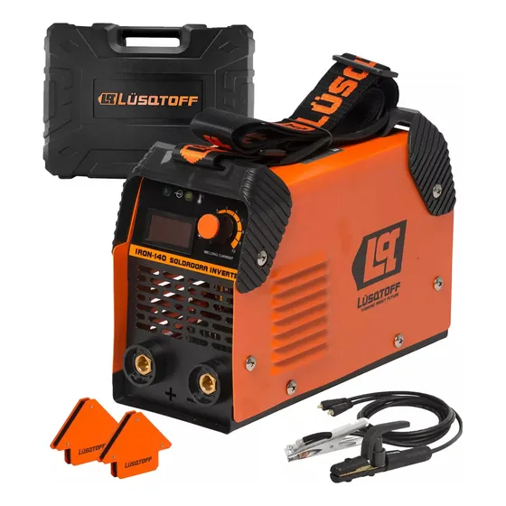 Soldadora Inverter Lusqtoff 120amp Mma Escuadras Maletin Color Naranja
