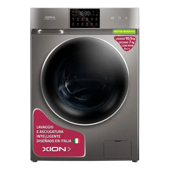 Xion Xi-lse1070f lavasecarropas carga frontal 10.5kg ub color acero-inoxidable