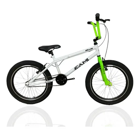 Bicicleta Infantil Tipo Bmx Aro 20 Kami Lite 6 A 10 Anos Branco/verde-claro
