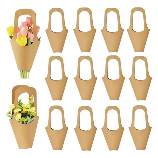 30 Bolsas De Regalo De Papel Kraft Para Envolver Flores